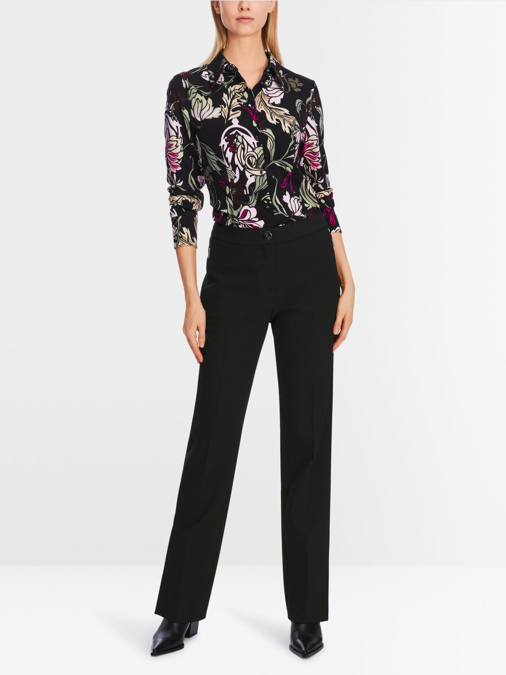 black feminine fit trousers