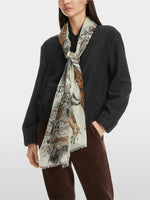 Load image into Gallery viewer, smoke wool scarf with cashmere
