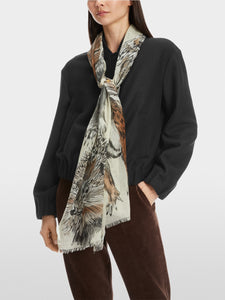 smoke wool scarf with cashmere