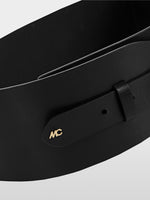 Load image into Gallery viewer, black wide leather belt
