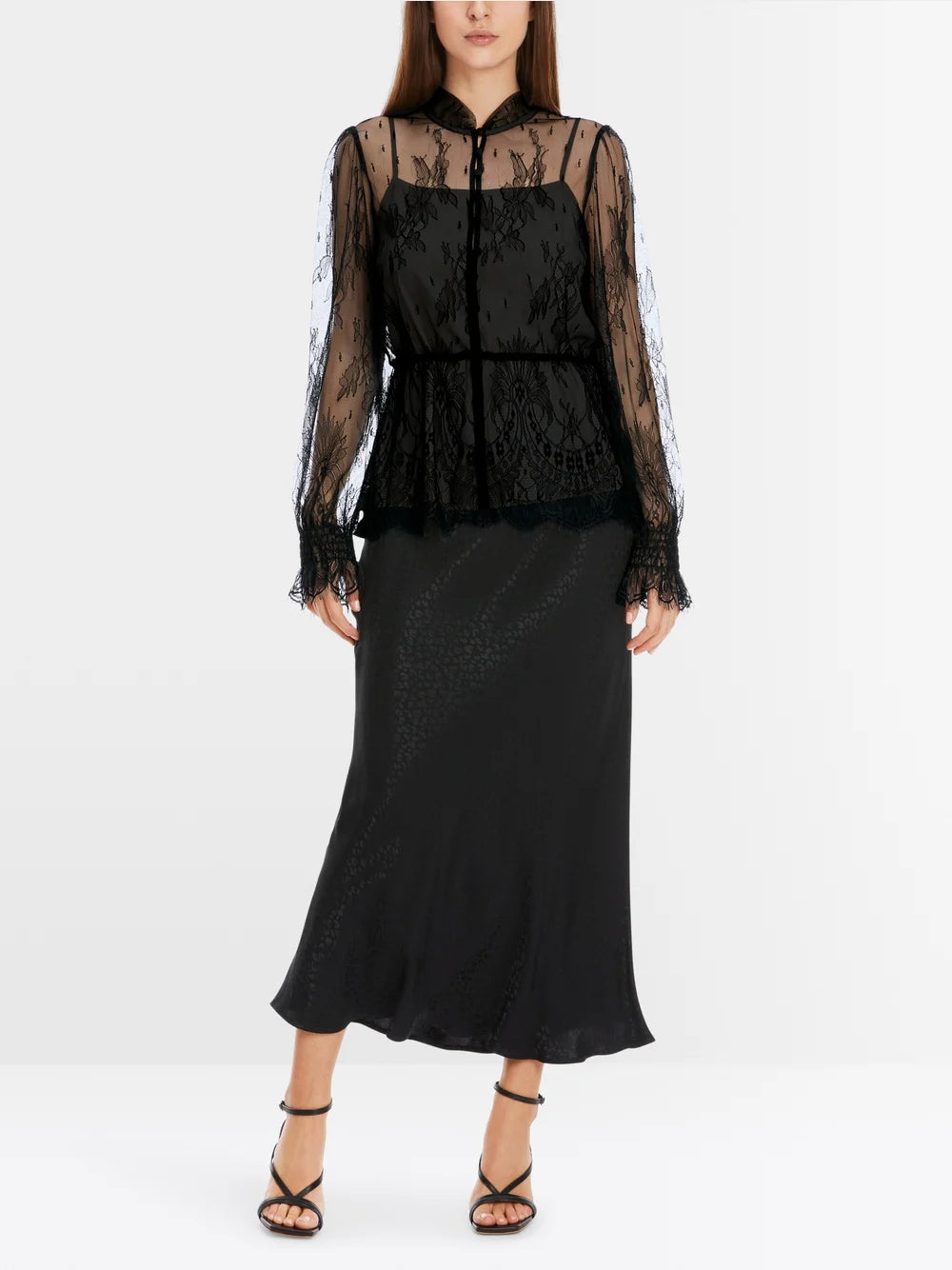 black blouse made from voile lace