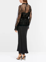 Load image into Gallery viewer, black blouse made from voile lace
