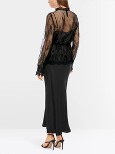 black blouse made from voile lace