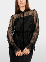 Load image into Gallery viewer, black blouse made from voile lace
