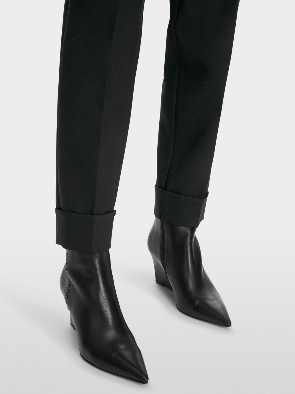 black FUSHUN trousers with crease