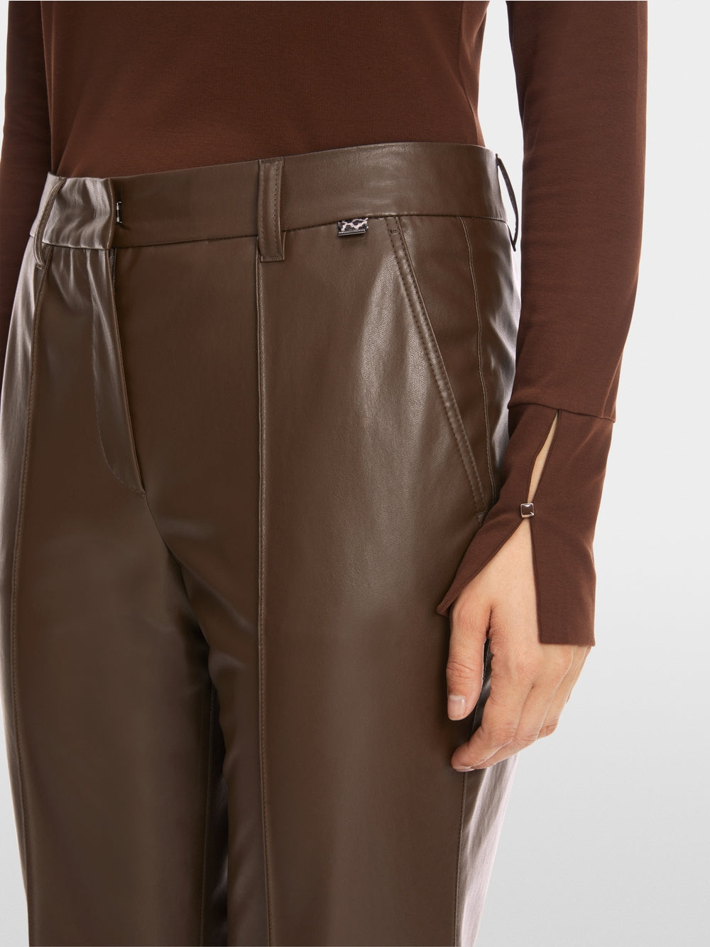 deep wood leather trouser