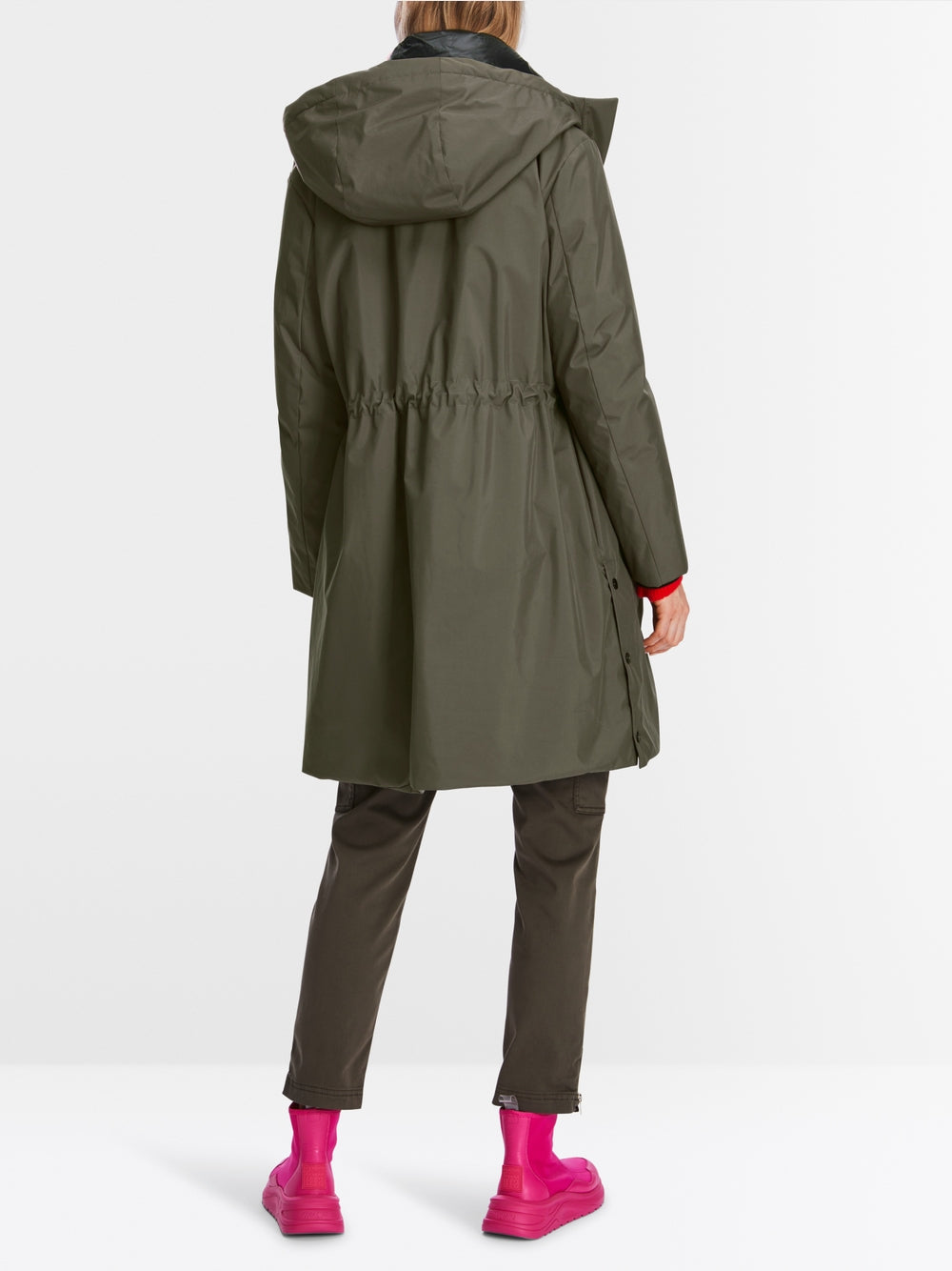 olive down coat with hood