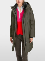 Load image into Gallery viewer, olive down coat with hood
