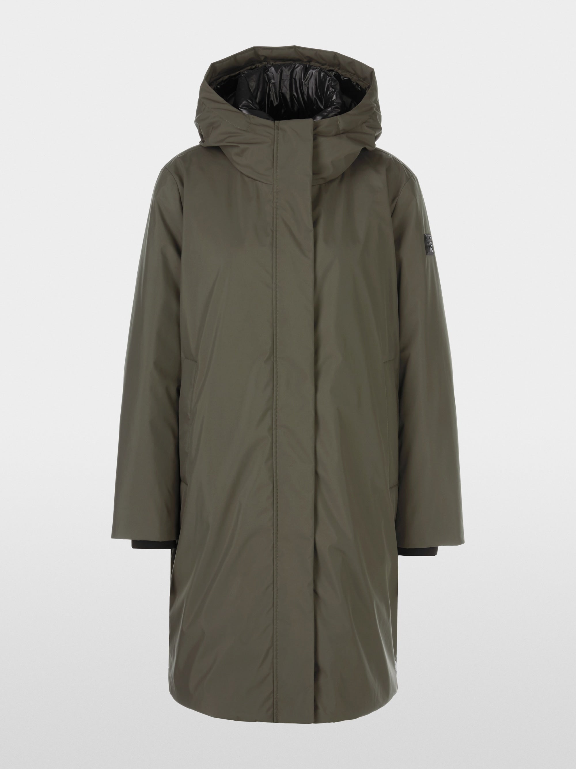 olive down coat with hood