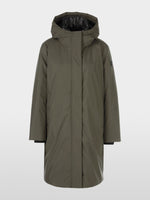 Load image into Gallery viewer, olive down coat with hood
