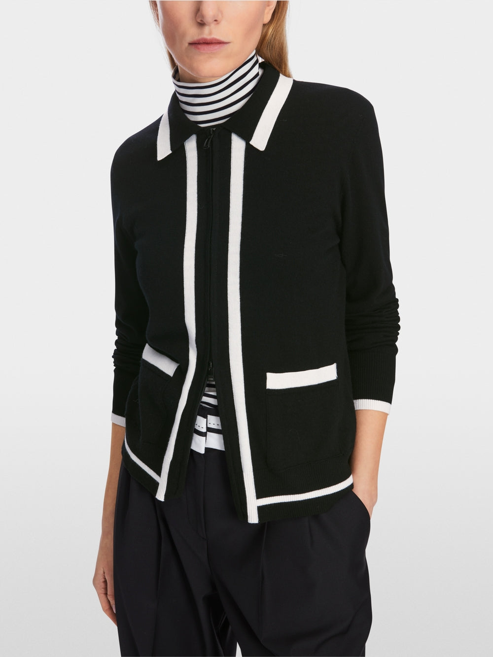 black cardigan with zip