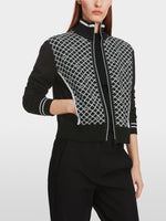 Load image into Gallery viewer, black &amp; white knit cardigan
