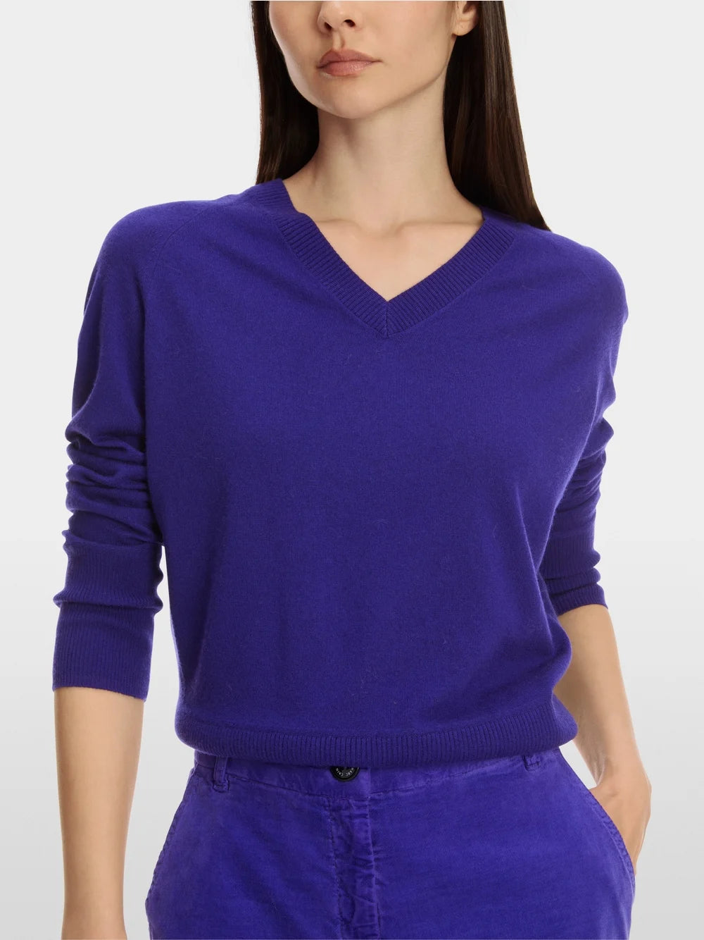 bright violet sweater