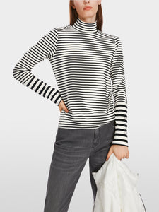 white & black striped long sleeve