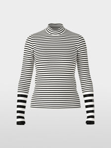 white & black striped long sleeve