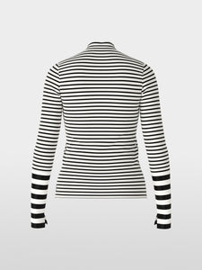 white & black striped long sleeve