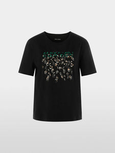 black Greo print T-shirt