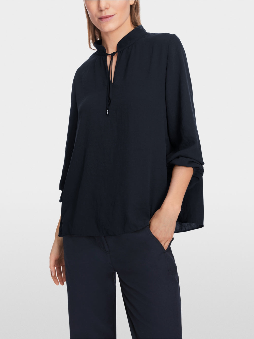 midnight blue wide blouse