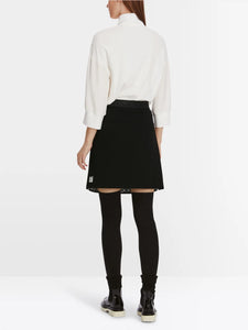 black & white slim mini skirt