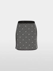 black & white slim mini skirt