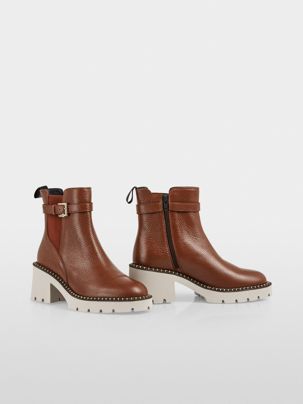 hazelnut leather boots