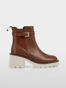 hazelnut leather boots