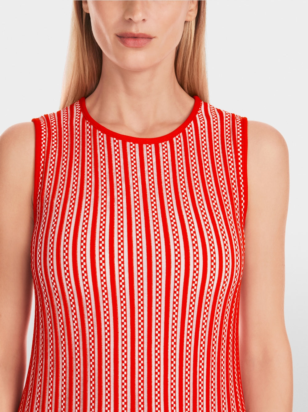 flame red knitted dress