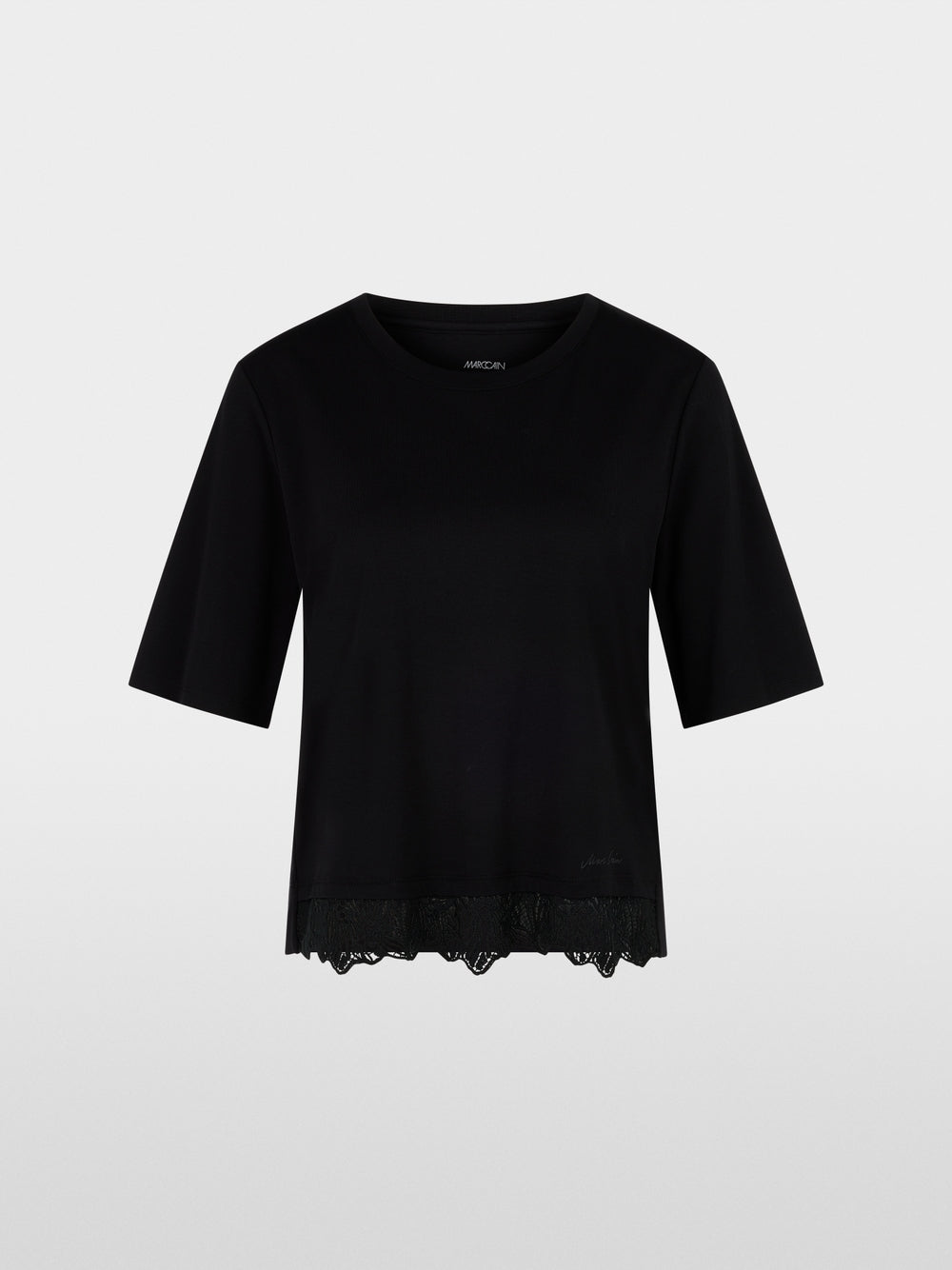 black T-shirt with delicate lace