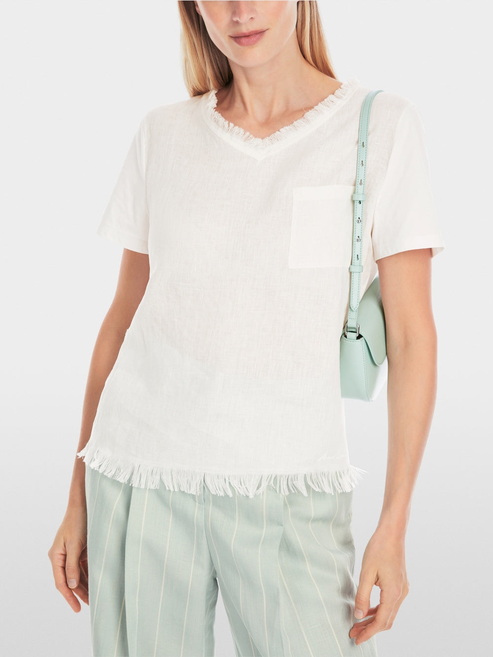 white Airy linen T-shirt