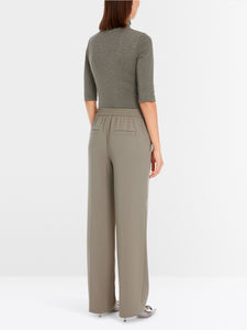 sage powder slip-on trousers