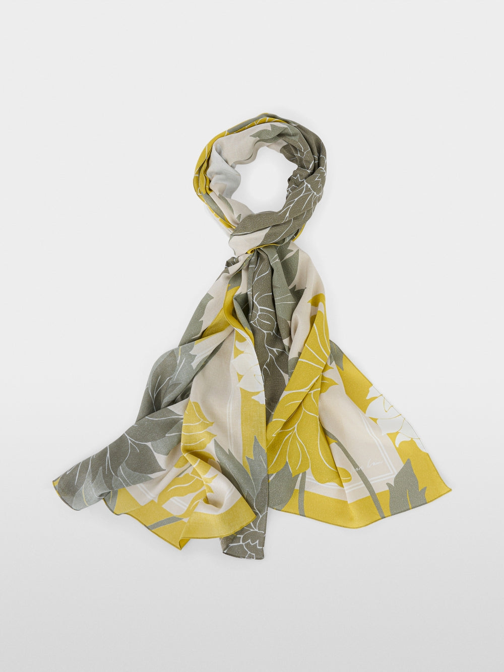 floral scarf with lurex details