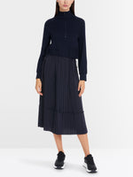 Load image into Gallery viewer, Two-in-one midi dress with pleated skirt
