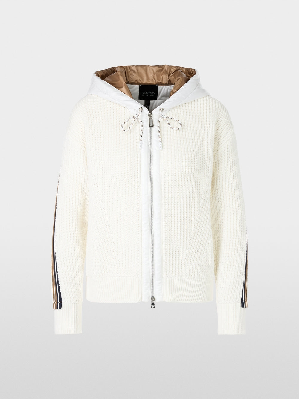 off-white cardigan with hood