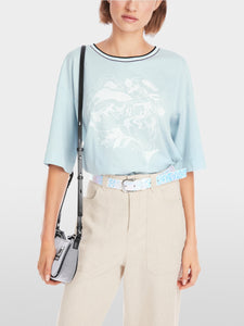 soft sky blue T-shirt with print