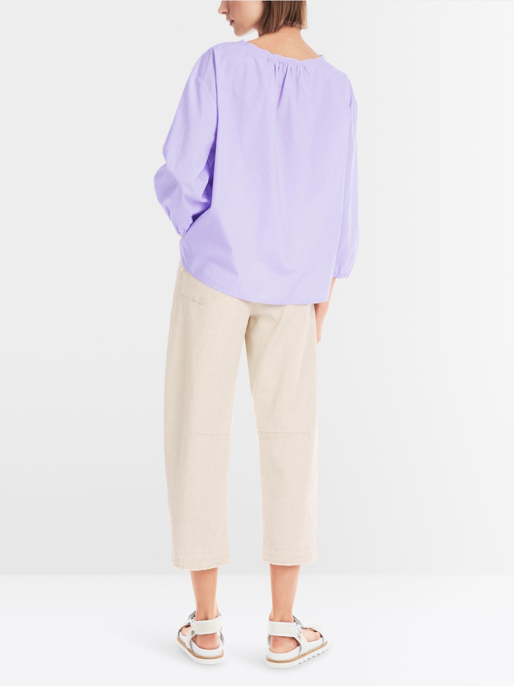 lavender macaron casual cotton blouse