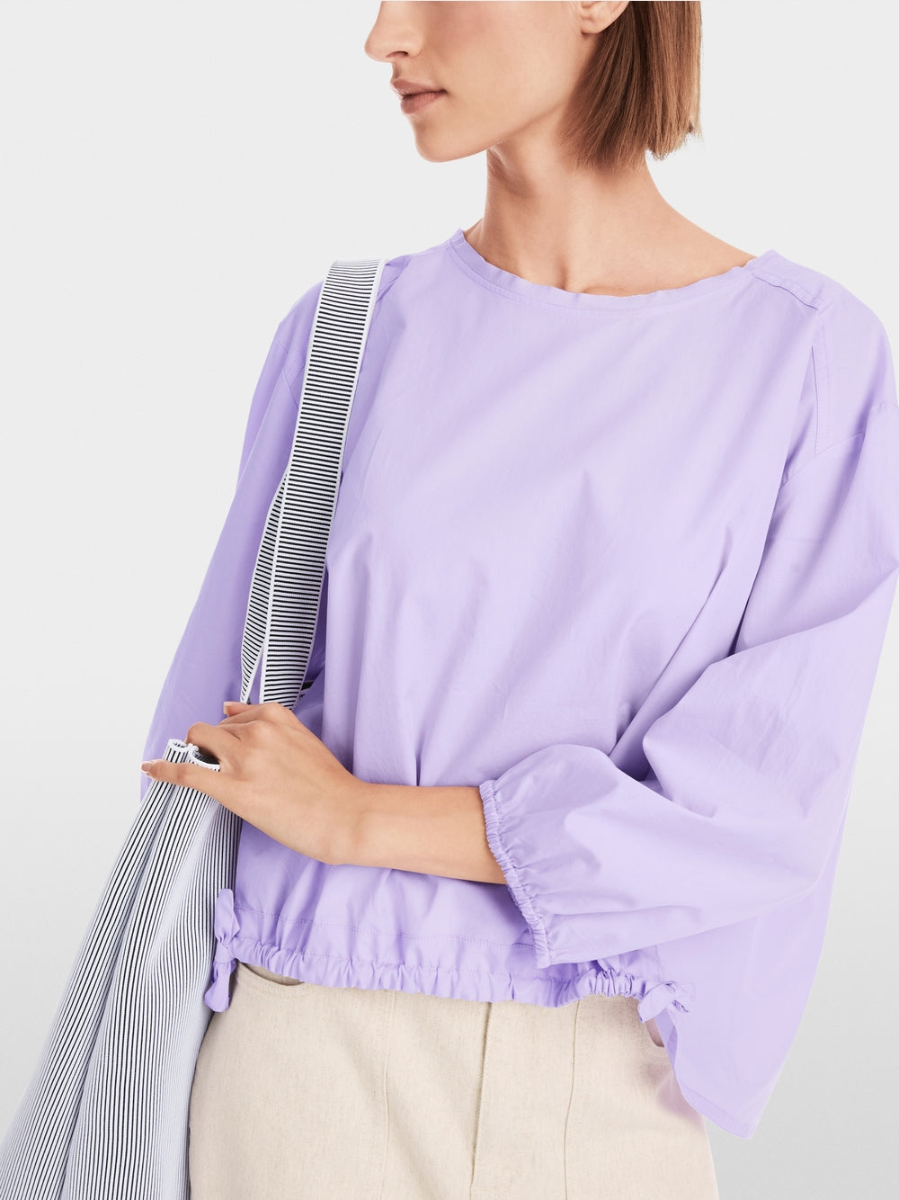 lavender macaron casual cotton blouse