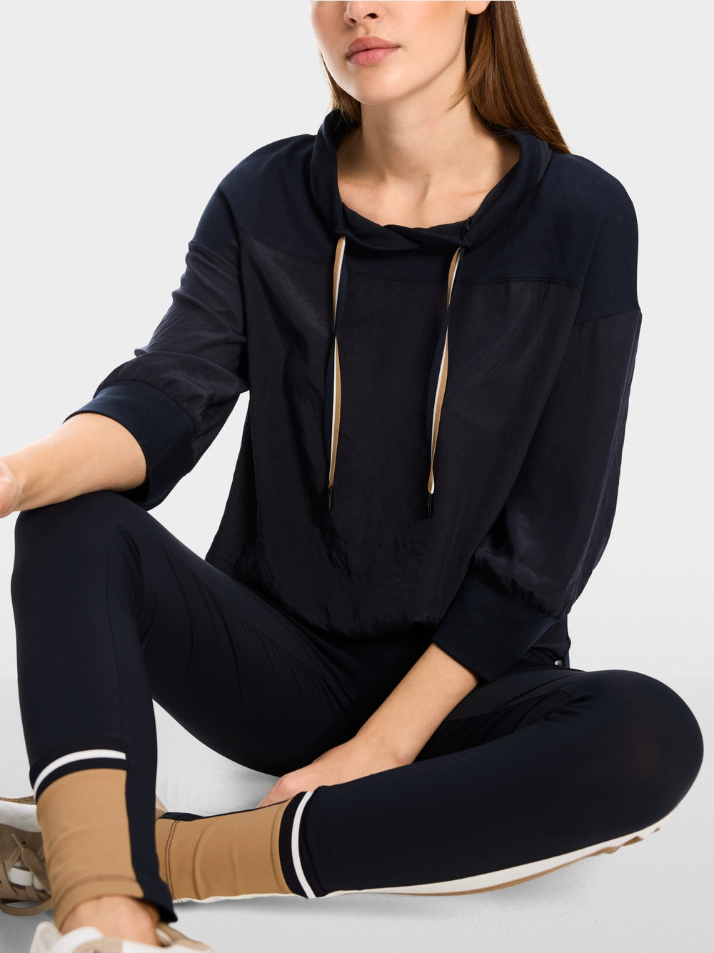 navy solid blouse