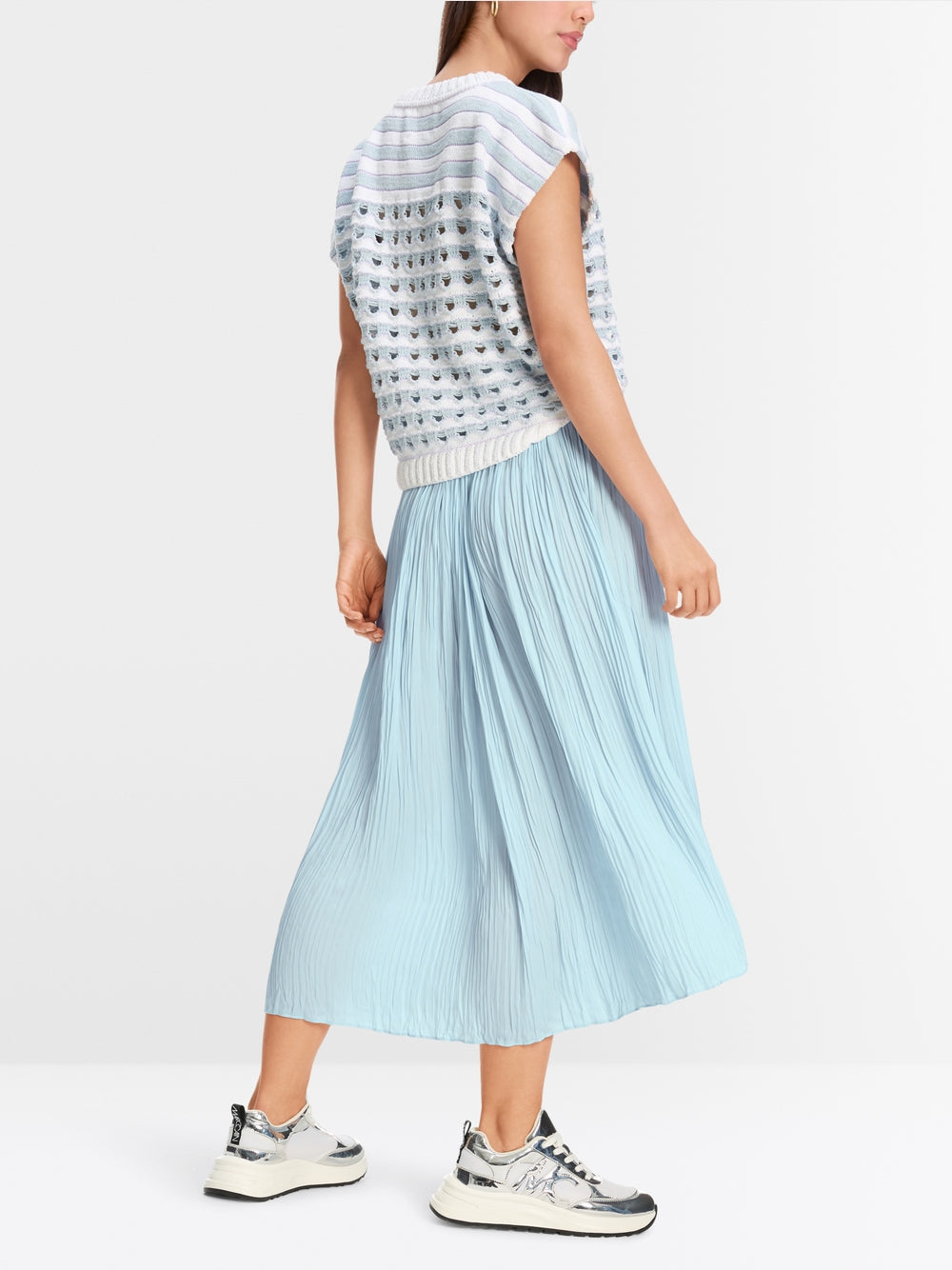 soft sky blue pleated skirt