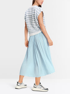 soft sky blue pleated skirt