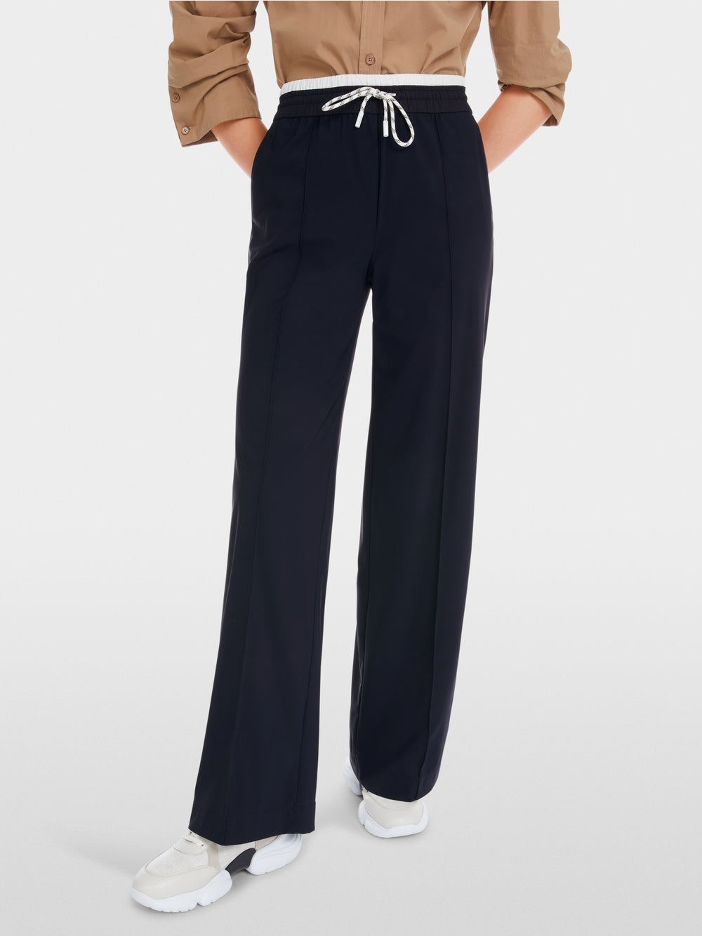 navy pull-on trousers