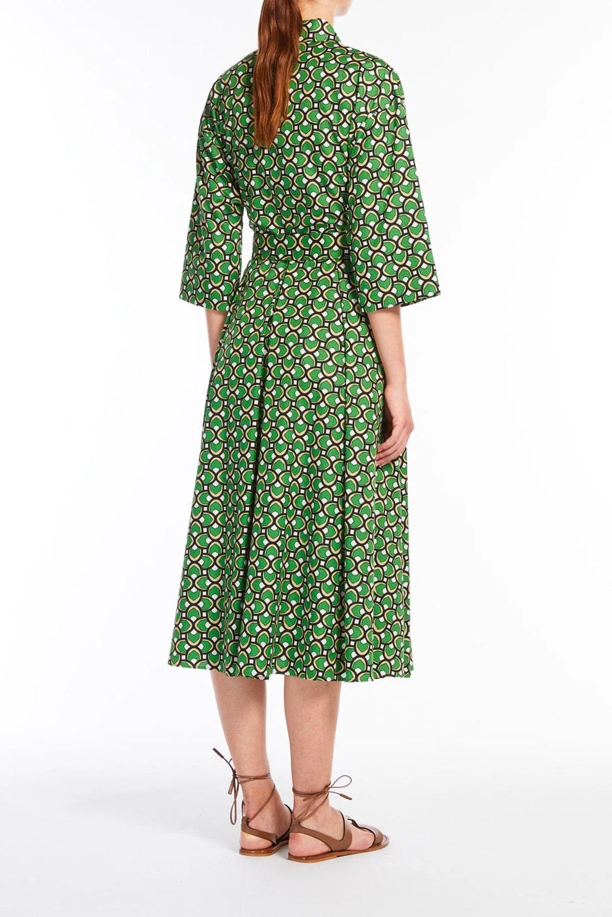 green shirt cotton dress